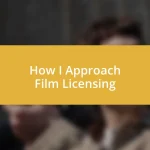 How I Approach Film Licensing