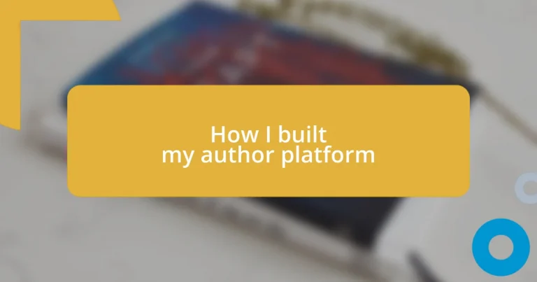 How I built my author platform