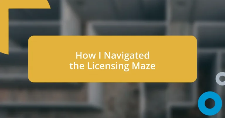 How I Navigated the Licensing Maze