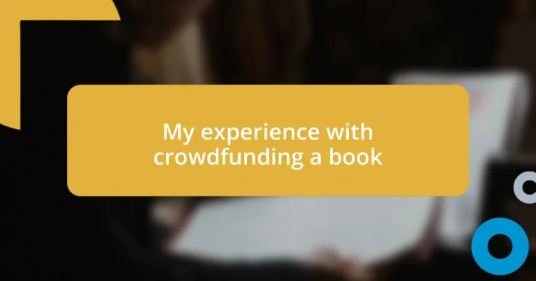 My experience with crowdfunding a book