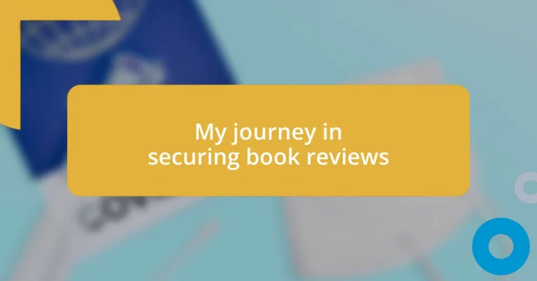 My journey in securing book reviews