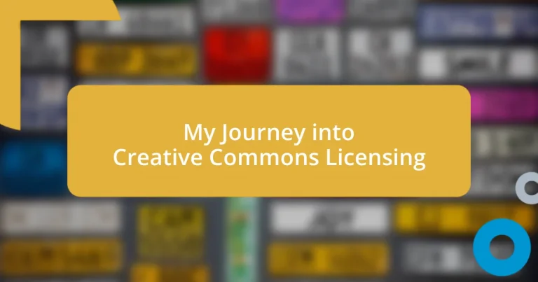 My Journey into Creative Commons Licensing