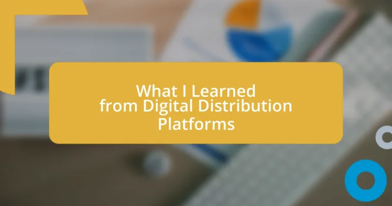 What I Learned from Digital Distribution Platforms